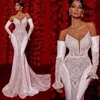 Fashion Lace Mermaid Wedding Dresses Vintage Sequined Lace Bridal Gowns Custom Made Simple White Dress Vestido De Novia