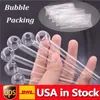 Stock aux États-Unis Pipes à fumer Clear Pyrex Verre Transparent Tuyau de brûleur à mazout Portable Dab Paille Huile Nail Pipe Verre Bong Accessoires