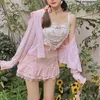 Tanques femininos Camis Anime Harajuku Kaii Bustier Top Top Women Pink Lolita Corset Tops Indie Alternativa Aestética Coreana Moda Casual Casual Y2302