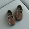 Düz ayakkabılar vintage yürümeye başlayan çocuk deri okulu parti İngiltere tarzı bebek erkek elbise moda tokası yakışıklı çocuklar e06214
