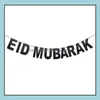 Décoration de fête Gold Sier Eid Banner Glitter Paper Garland Mubarak Festival musulman Bunting Ramadan Sn570Party Drop Delivery Home Ga Dh1X6