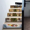 Adesivos de parede 6pcs/conjunto de Natal escada criativa 3d Stairs Stairs Renovação Decoração