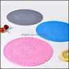 Mats Pads Sile Pot Placemat Heat Resistant Round Diameter 20Cm Mat Thick Holder Nonslip Pan Coaster Drop Delivery Home Garden Kitc Dhm0B