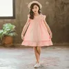 Girl's Summer Girl Ruffle Dress Teens Kids Cotton Linen Vintage Dresses Big Loose Princess Party Frocks Girls Vestidos Ålder 3-14 0131