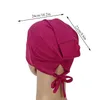 Berretti Beanie/Skull Caps Modal Elastic Multicolor Strap Bottoming Cap Turban Bottom Tie Corda Hijab Pure Color Testa regolabile