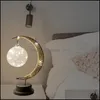 Party Decoration Led Moon Light Handmade Rope Iron Night Decor With 20 Lights For Wedding Christmas Birthday Present Drop Delivery H Dhniu