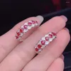 Clusterringen kjjeaxcmy boutique sieraden 925 sterling zilver ingelegde natuurlijke ruby ​​edelsteen ring vrouwelijke ondersteuning detectie klassieker