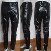 Men's Pants Sexy Faux Leather Wetlook Tight Leggings Clubwear Zip Trousers Autumn Baggy Fashion Oversize Sports 230131
