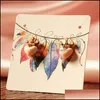 Tags Price Card 100Pc / Lot Ear Studs Hanging Holder Display Hang Cards 6X6Cm H126 Printing Paper Jewelry Packing Diy Handmade Earr Ot93O