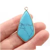 Charms Point Style Turquoise Natural Stone Rose Quartz Crystal Pendant voor oorbellen ketting sieraden maken groothandel druppel d dhgarden dhcma