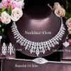 Ensembles de bijoux de mariage CWW 4 pcs Gland Goutte Zircone Cubique Grand Banquet Collier Dubaï Blanc Or Couleur Costume De Fête De Mariée T600 230131