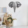 Decorazione da parete 3D Simpatico elefante Testa di animale Montaggio a parete Decorazione Hang Murale Peluche Nordic Home Room Nursery Kindergarten Artwork Decor 230131