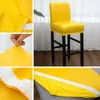 Chair Covers Waterproof Cover Fashion Bright Yellow Bar Stools Case El Restaurant Dirt-Resistant Elastic Spandex Protect
