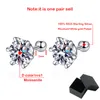 Stud Smyoue 8mm D Color 2.0 Carat 100% Stud Earrings for Women Screw Thread Ear Studs 925 Silver Jewelry Pass Diamond Test 230301