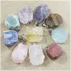 Charmes Pierre Naturelle Minerai Quartz Druzy Cristal Reiki Irregar Pendentif Rugueux Diy Mode Fabrication De Bijoux Accessoires Drop Delive Dhgarden Dh639