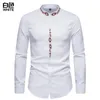 Men's Dress Shirts Spring And Autumn Men's Long Sleeve Shirt Personality Top Korean Fashion Street Designer Luxury White T-shirt