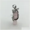Takılar Silindirik Şekla Tutan Doğal Kristal Ejderha Çakra Taş Rose Quartz Mücevher Aksesuarları İçin Diy Yapan Dhgarden Dhbte