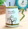 Muggar marknadsföring! Creative 4 Styles Tree Ceramic Cup Water With a Spoon and Lid