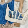 Canottiere da donna Camis anni '90 Pittura a olio vintage Stampa Corsetto Top Fitness Elastico Shaper con cinture di sostegno toracico Y2K Estetica Donna Bustier Crop Top Y2302