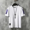 T-shirts pour hommes Marque Hip-hop T-shirt solide surdimensionné Chemise Hip Hop étendue Coton O-cou Plus Taille Streewear Tshirt Hiphop Patchwork K312