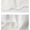 Girl's Es White Embroidery Teen Kids for Girls 2022 Nya barn Bomullskläder Baby Princess Dress Två lager inte Ransparent #6315 0131
