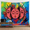 W200cm*L150cm Tapestries Sun Moon Star Polyester ground wool 3D digital printed tapestry living room bedroom decoration