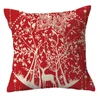 Oreiller Red Christmas Cover Snowflake de Noël Tree Forest Elk Année d'oreiller canapé Home Decor Salon Chaise Chambres d'oreiller