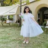 Fille es été nouveau 2022 filles maille princesse enfants Style coréen vêtements à la mode enfants mignon robe #6924 0131