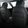 Car Seat Covers For Ix35 2023 Durable Leather 5 Seats Set Fashion 4 Seasons Suitable Green Trim Fully Encase