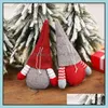 Décorations de Noël à la main suédois Gnome Scandinave Tomte Santa Nisse Nordic Peluche Elf Toy Ta Drop Livraison Home Garden Festiv Otqxr