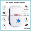 Pest Control Mosquito Killer Reject Electronic Trasonic Repeller Rat Mouse Cockroach Repellent Anti Rodent Bug House Drop Delivery H Ot3Yq