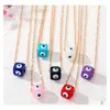 Pendant Necklaces Resin Square Evil Eye Bead For Women Blue Eyes Necklace Drop Delivery Jewelry Pendants Dhcln