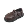 Flat Shoes Vintage Toddler Boy Leather School Party England Style Baby Boys Dress Fashion Buckle stiliga barn E06214