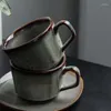 Koppar tefat enkel vintage kaffekopp frukost keramik redskap och miljövänliga tazas de ceramica creativas drickware eb5bd