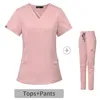 Eithexu dames tweedelige broek en tops fabrieksverpleegkundige korte mouw scrub stretch sets modebroek