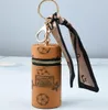 20Style Bear Design Lipstick Car Keychain Bag Pendant Charm smycken Flower Key Ring Holder Kvinnor Män gåvor Fashion Pu Leather Animal Key Chain Accessories