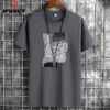 メンズTシャツjfuncy 2023夏の特大のコットンマンTシャツカジュアルメンTシャツファッション