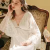 Vêtements de nuit pour femmes dames chemise de nuit dentelle longue chemise de nuit Vintage femme manches été chemises de nuit robe INS mode fée