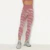 Йога наряд спортивные фитнес -леггинга Женщины камуфляжная печать беггеры Леггинги с высокой талией.