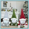 Kerstdecoraties Merry Zweedse Santa Gnome Plush Doll Ornamenten Handgemaakte elf speelgoed Huis feestje Decoratie Decoratie Drop deliv ott43