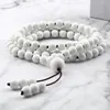 STRAND AANWIJS 6MM MATTE WIT PORCELAIN KRANDEN BRACELDE BRANDBELEK 108 kralen elastische touw ketting vrouwen genezende pulsera sieraden