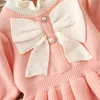 Robes de fille Robes de bébé filles Noël 26 ans Automne Hiver Enfants Tricoté Robe à manches longues Bow Fashion Princess Dress Girls Vêtements