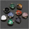Charms Delicate Natural Stone Heart Rose Quartz Lapis Lazi Turquoise Opal Pendant Diy For Armband Halsbandörhängen Jycken Dhgarden Dhdze