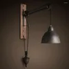 Wall Lamp American Vintage Iron Cover Pulle Lampen Franse loftstijl eetkamer AC90-265V