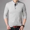 Camisetas masculinas liseaven homens de manga comprida camiseta de cor sólida tshirts slim fit cam camisa casual camisetas masculinas tees y2302