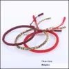 Charm Bracelets Handmade 3Pcs/Set Knots Rope Bracelet Mti Color Tibetan Buddhist Good Lucky Braided Bangles For Women Men Drop Deliv Otc9H