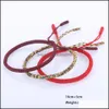 Braccialetti con ciondoli Fatti a mano 3 pezzi / set Nodi Braccialetto di corda Mti Colore Buddista tibetano Buona fortuna Braccialetti intrecciati per donne Uomini Drop Deliv Otc9H