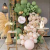 Andra evenemangsfestleveranser Ballong Garland Arch Kit Retro Grön bröllopsfödelsedagsballonger Dekoration för Baby Shower Decor Ballon Baloon Accessories 230131