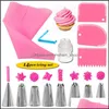 Backen Gebäck Werkzeuge 14 Teile/satz Sile Tasche Düsen Tipps DIY Icing Pi Creme Wiederverwendbare Taschen Düsen Set Kuchen Dekorieren Drop lieferung Hom Dhkyw