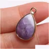 Charms Aspect Natural Stone Waterdop hanger Rose Quartz genezing Reiki Crystal Diy ketting oorbellen vrouwen mode sieraden dhgarden dhv24